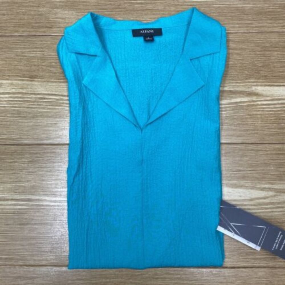 Alfani Womens Blouse V-Neck Size S Collared Sleeveless Breathable Top NWT - Picture 2 of 15